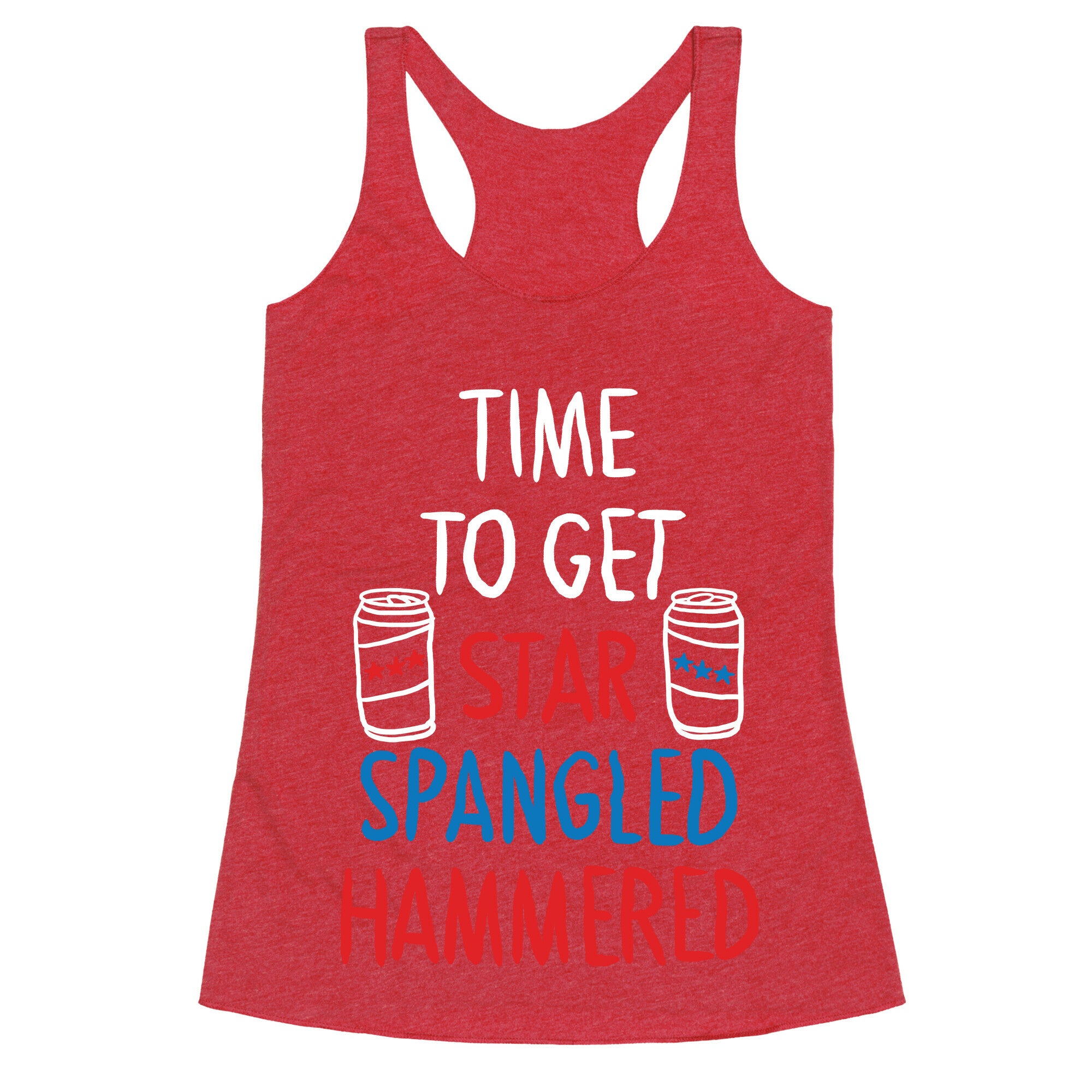 Time to Get Star Spangled Hammered Racerback Tank